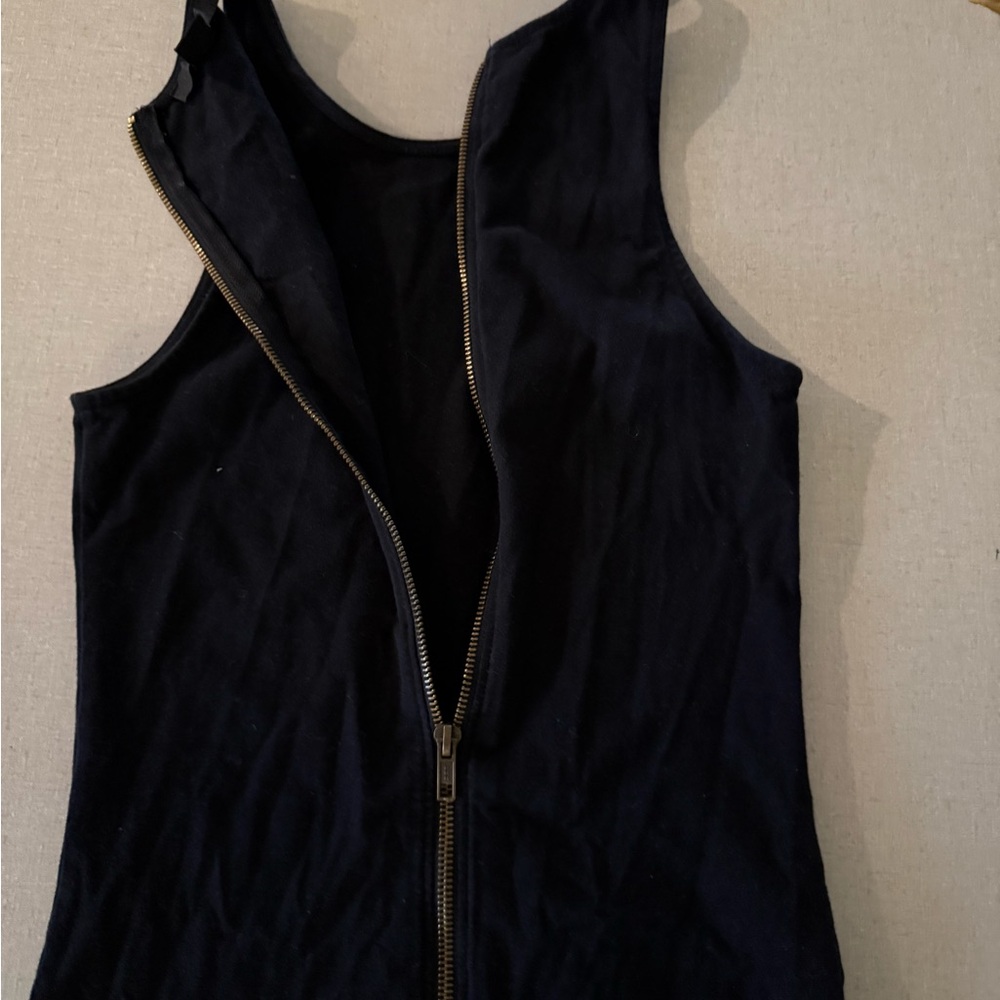 Forever 21 Black Sleeveless Zip up dress